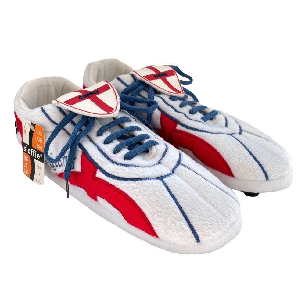 Sloffie Slippers, England FC Soccer, Red/White, Size Medium (US Men’s 6.5-7.5) - Picture 4 of 8